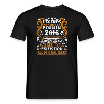 Legends Are Born In 2016 Birthday Gift -2016 - Men's T-Shirt - black - Front - AI Model Male 178 light (178cm)