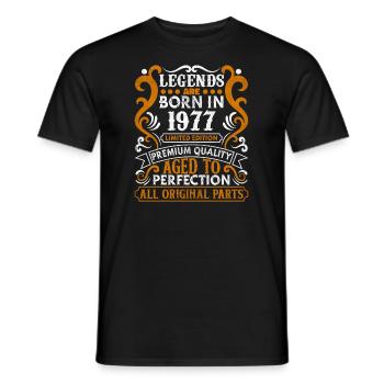 Legends Are Born In 1977 Geburtstagsgeschenk -1977 - Männer T-Shirt - Schwarz - Vorne - AI Model Male 178 light (178cm)