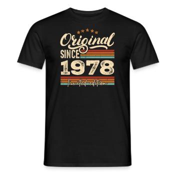 Original 1978 Vintage - 1978 Birthday Gift - Men's T-Shirt - black - Front - AI Model Male 178 light (178cm)