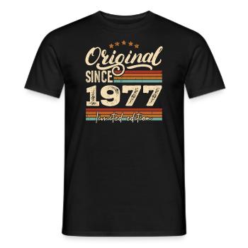 Original 1977 Vintage - Cadeau D’anniversaire 1977 - T-shirt homme - noir - Devant - AI Model Male 178 light (178cm)