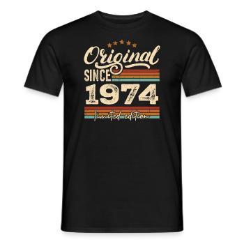 Original 1974 Vintage - 1974 Birthday Gift - Men's T-Shirt - black - Front - AI Model Male 178 light (178cm)