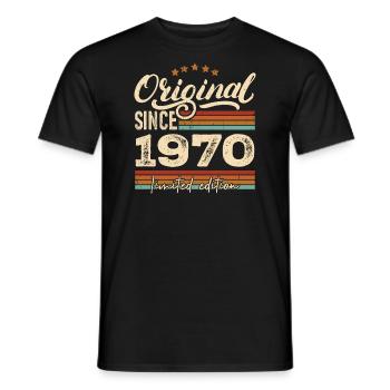 Original 1970 Vintage - Cadeau D’anniversaire 1970 - T-shirt homme - noir - Devant - AI Model Male 178 light (178cm)