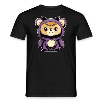 Ours en peluche mignon - T-shirt homme - noir - Devant - AI Model Male 178 light (178cm)