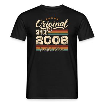 Original 2008 Vintage - Cadeau D’anniversaire 2008 - T-shirt homme - noir - Devant - AI Model Male 178 light (178cm)