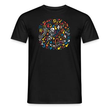 Musik - Männer T-Shirt - Schwarz - Vorne - AI Model Male 178 light (178cm)