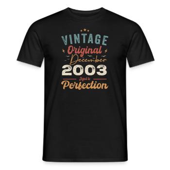 Vintage Geburtstag - Dezember 2003 - Geschenkidee - Männer T-Shirt - Schwarz - Vorne - AI Model Male 178 light (178cm)