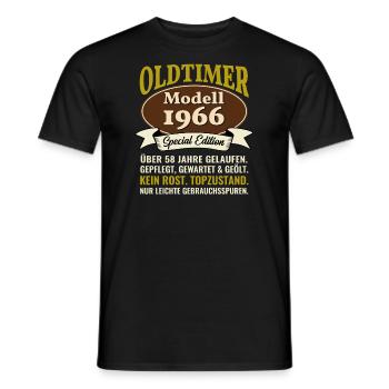 58. Geburtstag Oldtimer Modell 1966 58 Jahre - Männer T-Shirt - Schwarz - Vorne - AI Model Male 178 light (178cm)
