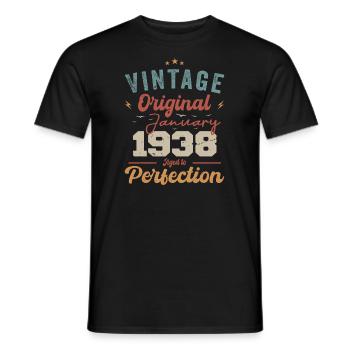 January 1938 Legend for 86 years - Men's T-Shirt - black - Front - AI Model Male 178 light (178cm)