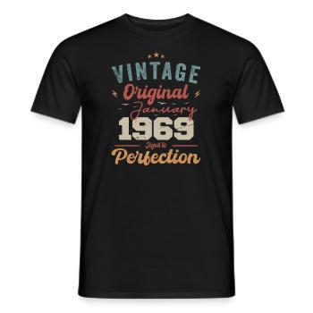 Januar 1969 Legende seit 55 Jahren - Männer T-Shirt - Schwarz - Vorne - AI Model Male 178 light (178cm)