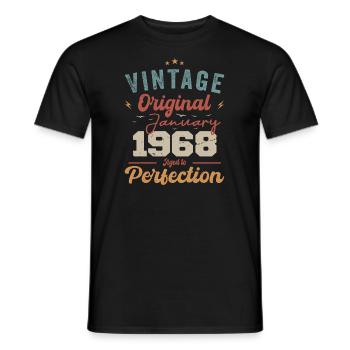 Janvier 1968 Légende depuis 56 ans - T-shirt homme - noir - Devant - AI Model Male 178 light (178cm)