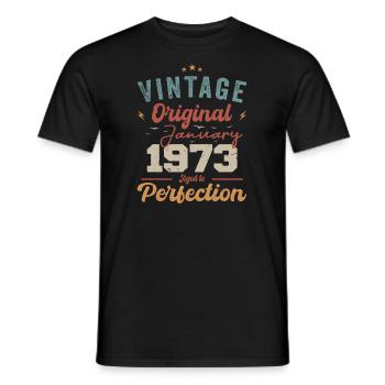 Januar 1973 Legende seit 51 Jahren - Männer T-Shirt - Schwarz - Vorne - AI Model Male 178 light (178cm)