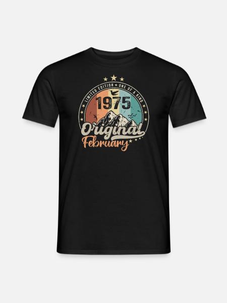 Legenden geboren in februari 1975 Cadeau 49 jaar - Heren T-shirt - zwart