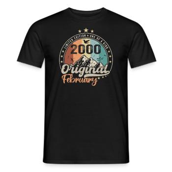 Les Légendes Nées En Février 2000 Cadeau 24 Ans - T-shirt homme - noir - Devant - AI Model Male 178 light (178cm)