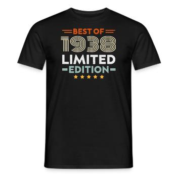 Retro 1938 Vintage 86. Geburtstagsgeschenk 86 Jahre alt - Männer T-Shirt - Schwarz - Vorne - AI Model Male 178 light (178cm)