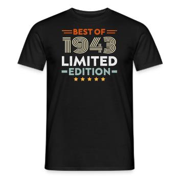 Retro 1943 Vintage 81. Geburtstagsgeschenk 81 Jahre alt - Männer T-Shirt - Schwarz - Vorne - AI Model Male 178 light (178cm)