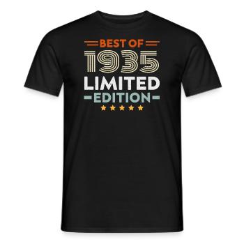 Retro 1935 Vintage Cadeau 89e Anniversaire 89 Ans - T-shirt homme - noir - Devant - AI Model Male 178 light (178cm)
