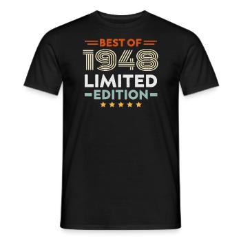 Retro 1948 Vintage Gift 76th Birthday 76 Years - Men's T-Shirt - black - Front - AI Model Male 178 light (178cm)