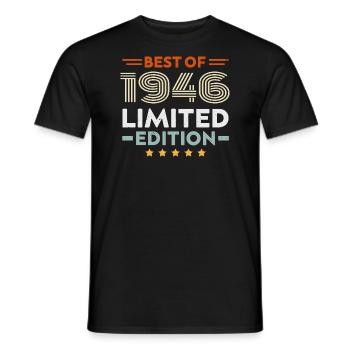 Retro 1946 Vintage Gift 78th Birthday 78 Years - Men's T-Shirt - black - Front - AI Model Male 178 light (178cm)