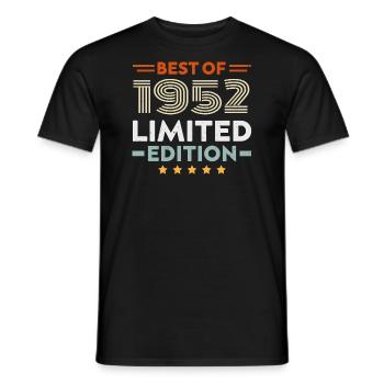 Retro 1952 Vintage Gift 72nd Birthday 72 Years - Men's T-Shirt - black - Front - AI Model Male 178 light (178cm)