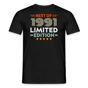 Retro 1991 Vintage Geschenk 33. Geburtstag 33 Jahre - Männer T-Shirt - Schwarz - Vorne - AI Model Male 178 light (178cm)