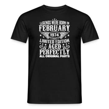 Legendär seit Februar 1974 - 50 Jahre alt - Männer T-Shirt - Schwarz - Vorne - AI Model Male 178 light (178cm)