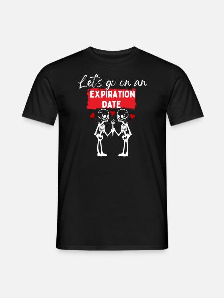 Date d’expiration - Death Skull cadeau de la Saint-Valentin - T-shirt homme - noir