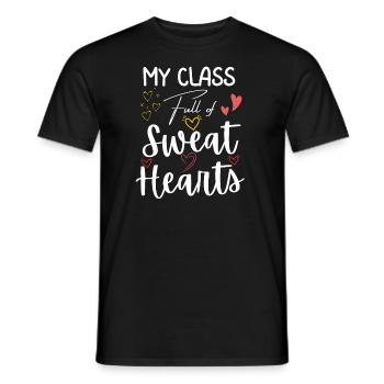 Teacher and Student Valentines Day - Men's T-Shirt - black - Front - AI Model Male 178 light (178cm)