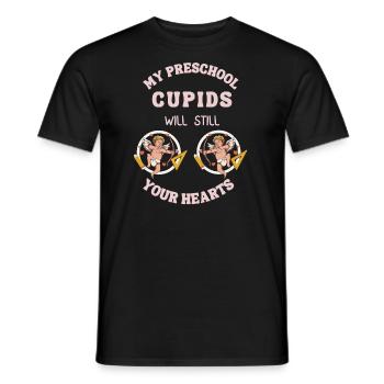Valentine Teacher Pre School Cupids Steal Hearts - Men's T-Shirt - black - Front - AI Model Male 178 light (178cm)