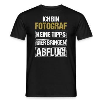 Ich bin Fotograf - Bier bringen und Abflug - Männer T-Shirt - Schwarz - Vorne - AI Model Male 178 light (178cm)