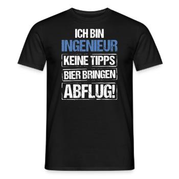 I'm an engineer - bring beer and take off - Men's T-Shirt - black - Front - AI Model Male 178 light (178cm)