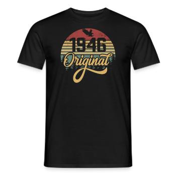 Original 1946 Jahrgang - 1946 Geburtstagsgeschenk - Männer T-Shirt - Schwarz - Vorne - AI Model Male 178 light (178cm)
