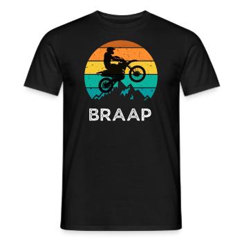 Moto Dirt Bike Pour Motard Rétro - T-shirt homme - noir - Devant - AI Model Male 178 light (178cm)