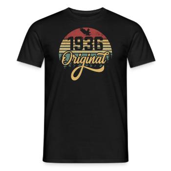 Original 1936 Vintage - Cadeau D’anniversaire 1936 - T-shirt homme - noir - Devant - AI Model Male 178 light (178cm)