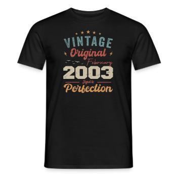 Né en février 2003 millésime 2003 anniversaire - T-shirt homme - noir - Devant - AI Model Male 178 light (178cm)