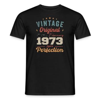 Geboren im Februar 1973 vintage 1973 Geburtstag - Männer T-Shirt - Schwarz - Vorne - AI Model Male 178 light (178cm)
