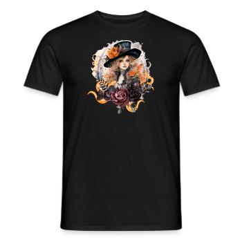 Spooky Halloween Hexe mit Schlangen - Männer T-Shirt - Schwarz - Vorne - AI Model Male 178 light (178cm)