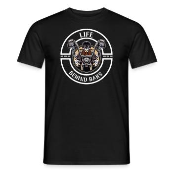 Life Behind Bars Skeleton motorcycles racing Gift - Men's T-Shirt - black - Front - AI Model Male 178 light (178cm)