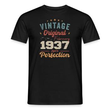 Geboren im Februar 1937 vintage 1937 Geburtstag - Männer T-Shirt - Schwarz - Vorne - AI Model Male 178 light (178cm)
