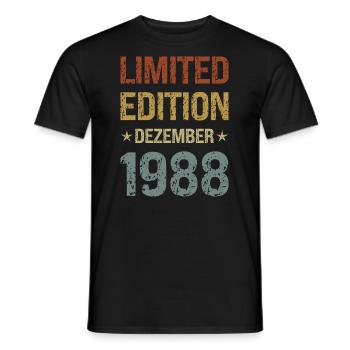 Limited Edition Birthday Party Vintage 1988 - Men's T-Shirt - black - Front - AI Model Male 178 light (178cm)