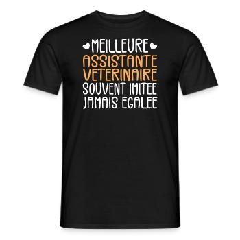 Souvent imitée Meilleure assistante vétérinaire - T-shirt homme - noir - Devant - AI Model Male 178 light (178cm)