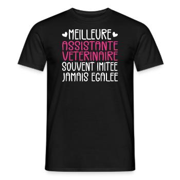 Souvent imitée Meilleure assistante vétérinaire - T-shirt homme - noir - Devant - AI Model Male 178 light (178cm)