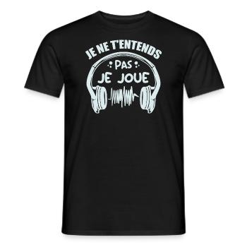 Ich kann dich nicht hören, ich spiele - Männer T-Shirt - Schwarz - Vorne - AI Model Male 178 light (178cm)