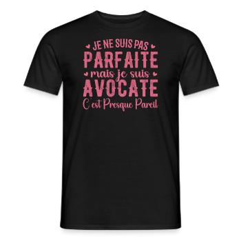 Avocate Parfaite - Cadeau Pour Les Super Avocates - T-shirt homme - noir - Devant - AI Model Male 178 light (178cm)
