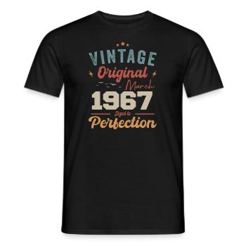 März 1967 Jahrgang geboren Vintage Geburtstag - Männer T-Shirt - Schwarz - Vorne - AI Model Male 178 light (178cm)
