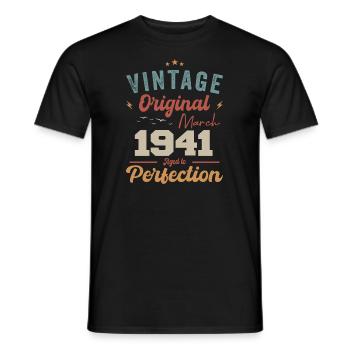 März 1941 Jahrgang geboren Vintage Geburtstag - Männer T-Shirt - Schwarz - Vorne - AI Model Male 178 light (178cm)
