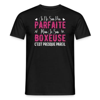 Nicht perfekt, aber ich bin ein Boxer - Boxer-Geschenk - Männer T-Shirt - Schwarz - Vorne - AI Model Male 178 light (178cm)