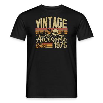 Vintage 1975 Retro 1975 Birthday Gift - Men's T-Shirt - black - Front - AI Model Male 178 light (178cm)
