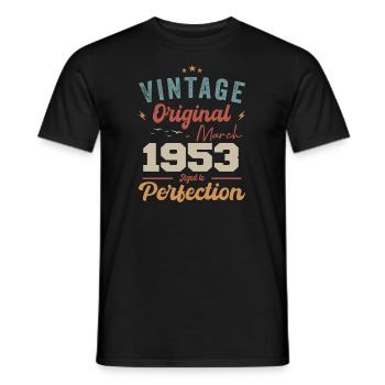 März 1953 Jahrgang geboren Vintage Geburtstag - Männer T-Shirt - Schwarz - Vorne - AI Model Male 178 light (178cm)