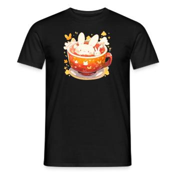 Art Café - Cuteness 01 - Men's T-Shirt - black - Front - AI Model Male 178 light (178cm)