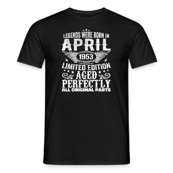 Jahrgang im April 1953 Geburtstagsgeschenk - Männer T-Shirt - Schwarz - Vorne - AI Model Male 178 light (178cm)